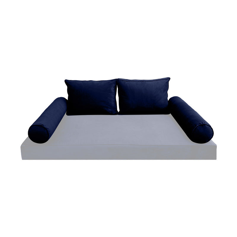 COVER ONLY Model V1 Twin Velvet Same Pipe Indoor Daybed Bolster Pillow Cushion - AD373