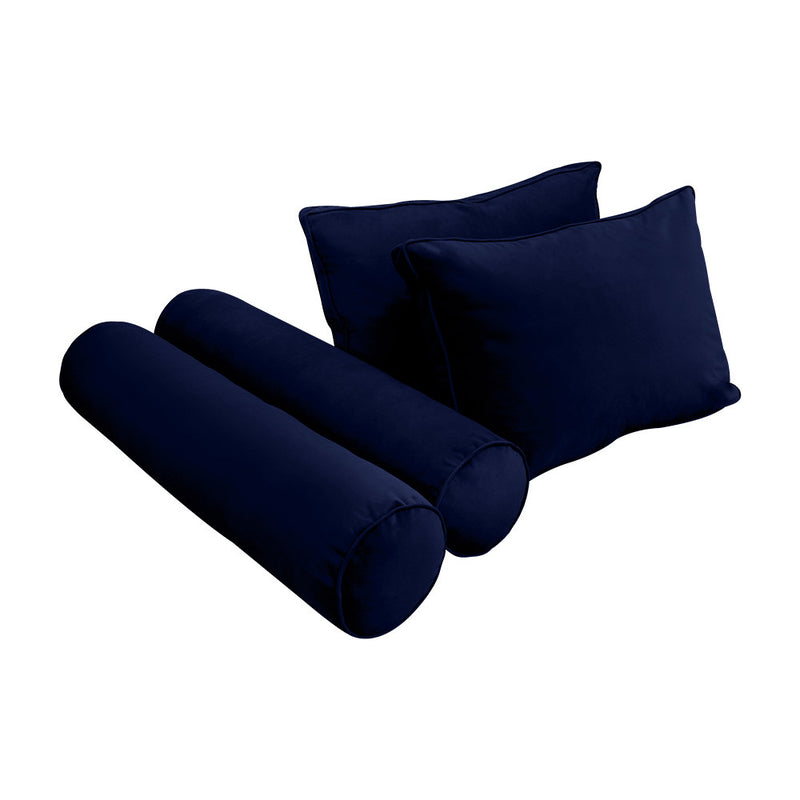 COVER ONLY Model V1 Twin Velvet Same Pipe Indoor Daybed Bolster Pillow Cushion - AD373