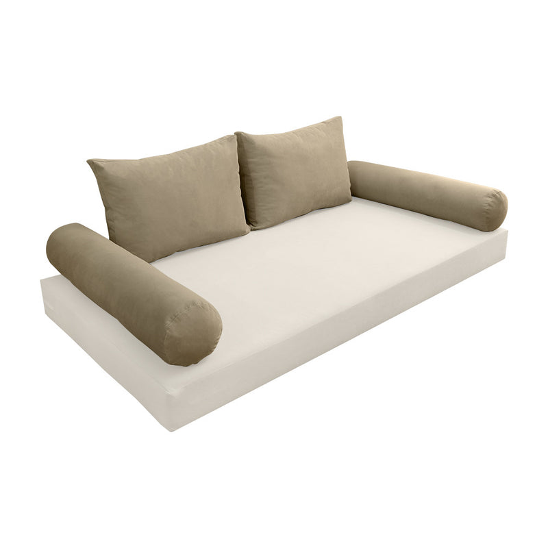 COVER ONLY Model V1 Full Velvet Knife Edge Indoor Daybed Cushion Bolster - AD304