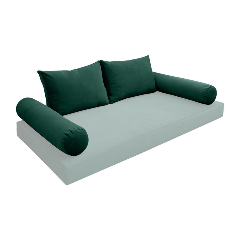 COVER ONLY Model V1 Full Velvet Knife Edge Indoor Daybed Cushion Bolster - AD317