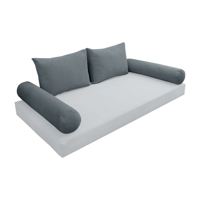 COVER ONLY Model V1 Full Velvet Knife Edge Indoor Daybed Cushion Bolster - AD347