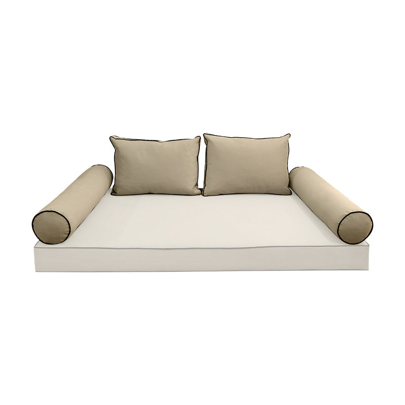 COVER ONLY Model V1 Full Velvet Contrast Indoor Daybed Cushion Bolster - AD304