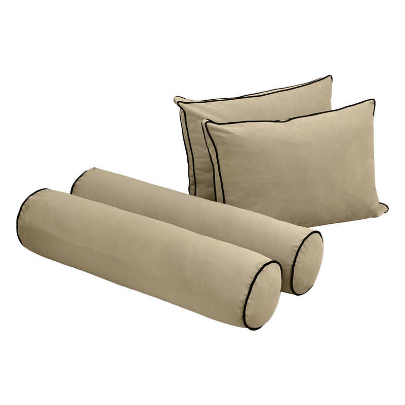 COVER ONLY Model V1 Full Velvet Contrast Indoor Daybed Cushion Bolster - AD304