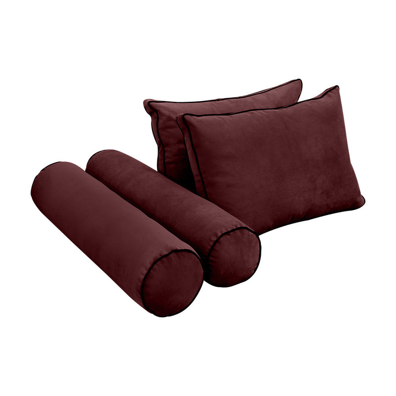 COVER ONLY Model V1 Full Velvet Contrast Indoor Daybed Cushion Bolster - AD368
