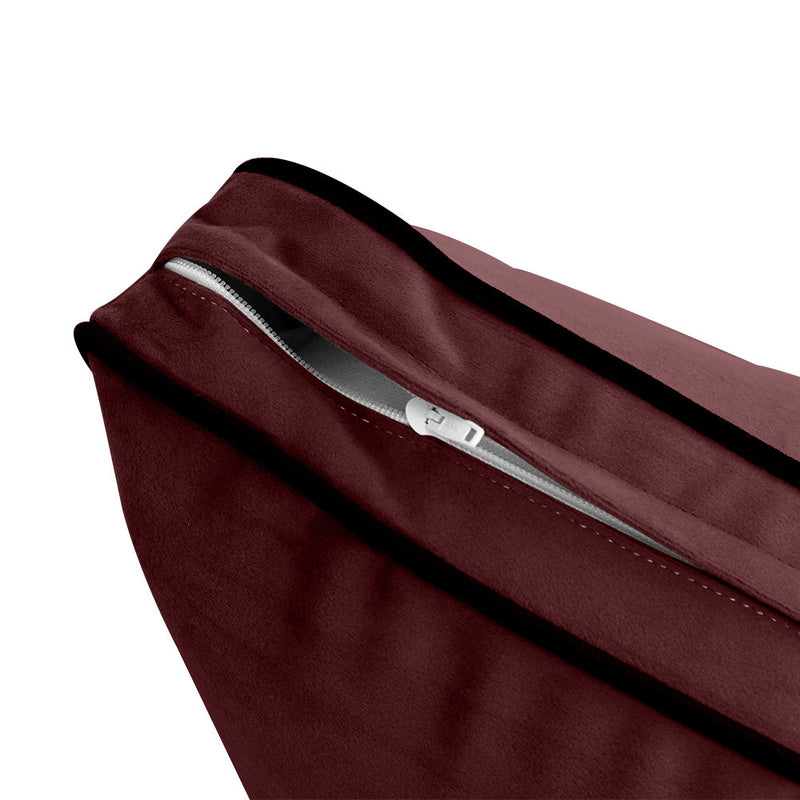 COVER ONLY Model V1 Full Velvet Contrast Indoor Daybed Cushion Bolster - AD368