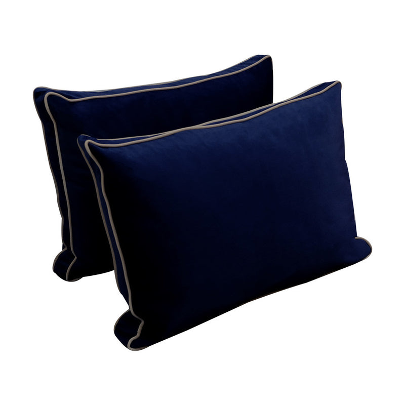 COVER ONLY Model V1 Full Velvet Contrast Indoor Daybed Cushion Bolster - AD373