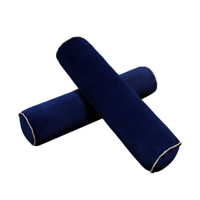 COVER ONLY Model V1 Full Velvet Contrast Indoor Daybed Cushion Bolster - AD373