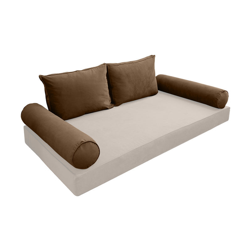 COVER ONLY Model V1 Full Velvet Same Pipe Indoor Daybed Cushion Bolster - AD308