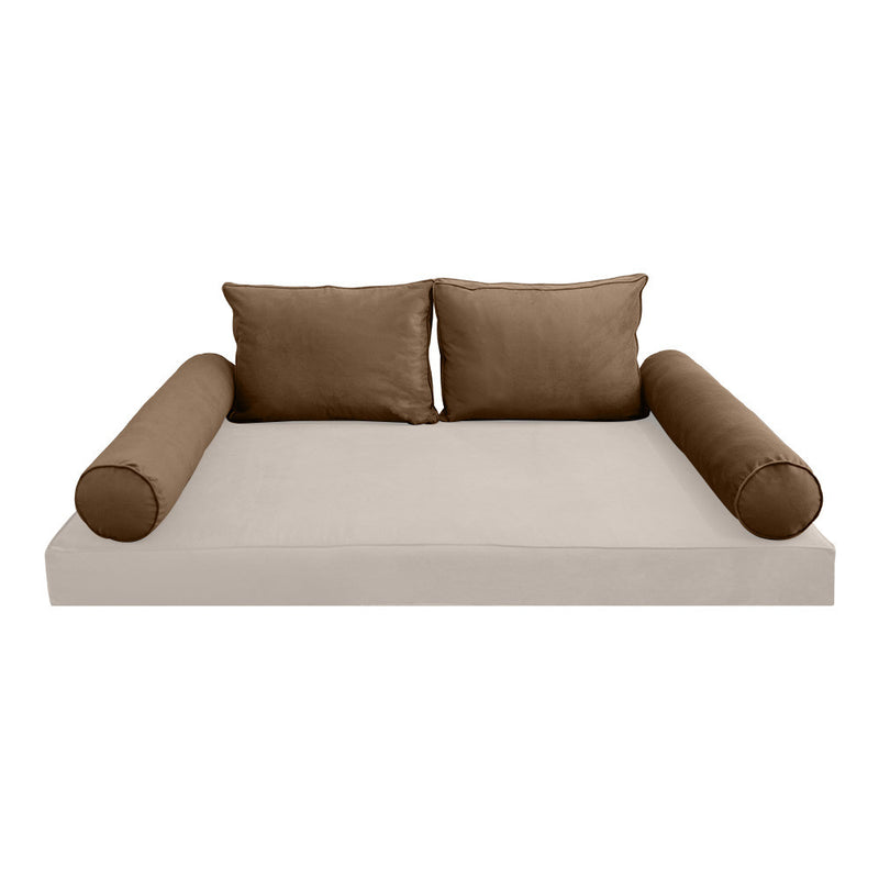 COVER ONLY Model V1 Full Velvet Same Pipe Indoor Daybed Cushion Bolster - AD308