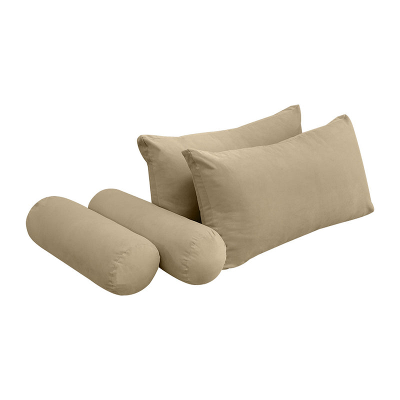 COVER ONLY Model V2 Twin Velvet Knife Edge Indoor Daybed Cushion Bolster - AD304