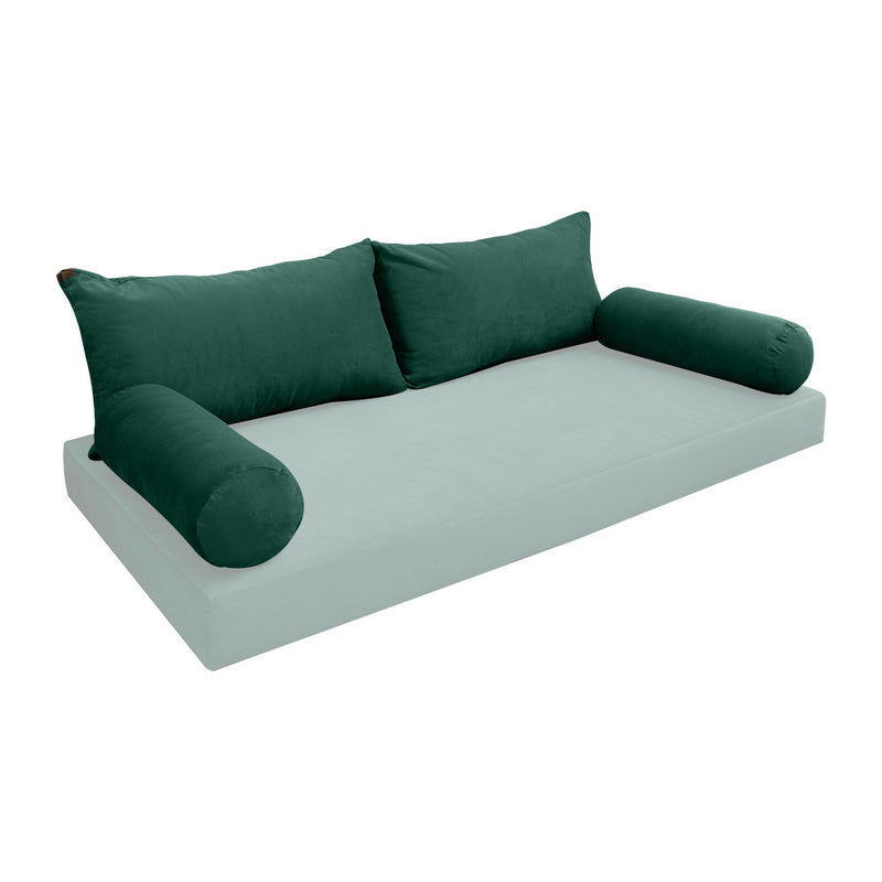 COVER ONLY Model V2 Twin Velvet Knife Edge Indoor Daybed Cushion Bolster - AD317