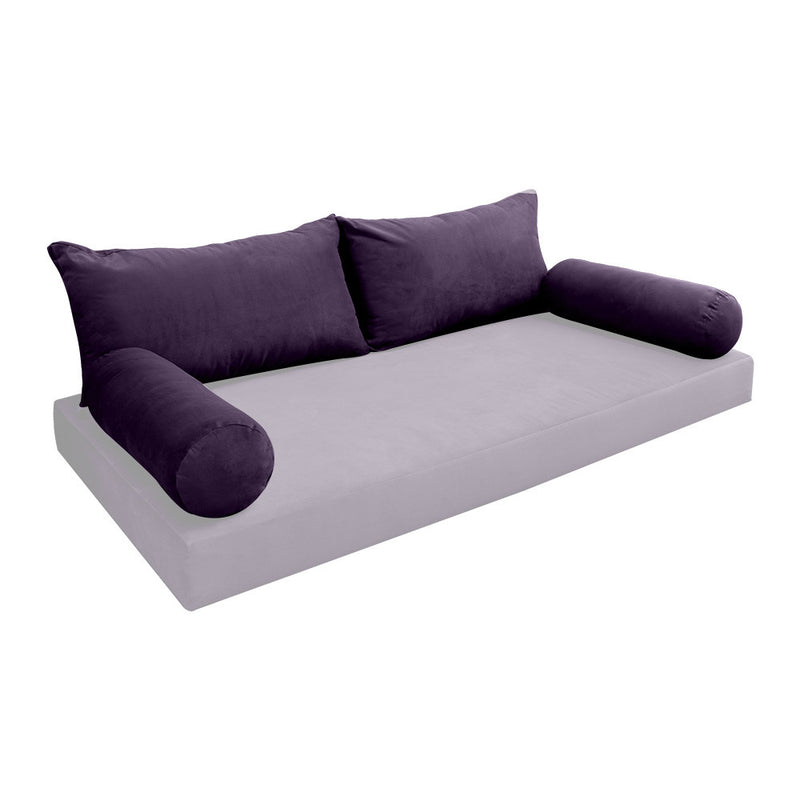 COVER ONLY Model V2 Twin Velvet Knife Edge Indoor Daybed Cushion Bolster - AD339