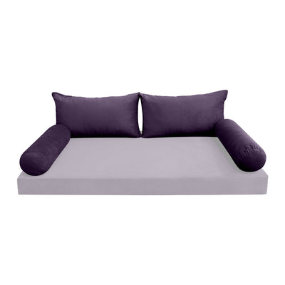 COVER ONLY Model V2 Twin Velvet Knife Edge Indoor Daybed Cushion Bolster - AD339