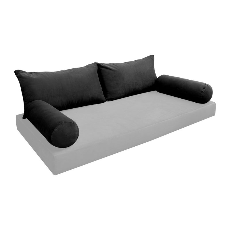 COVER ONLY Model V2 Twin Velvet Knife Edge Indoor Daybed Cushion Bolster - AD350