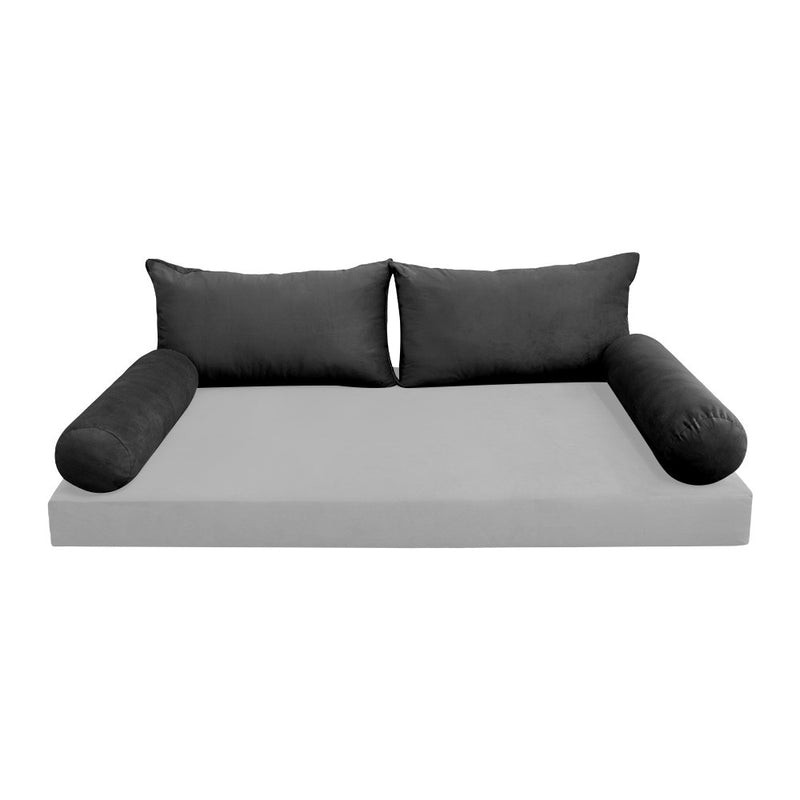COVER ONLY Model V2 Twin Velvet Knife Edge Indoor Daybed Cushion Bolster - AD350