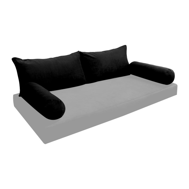 COVER ONLY Model V2 Twin Velvet Knife Edge Indoor Daybed Cushion Bolster - AD374