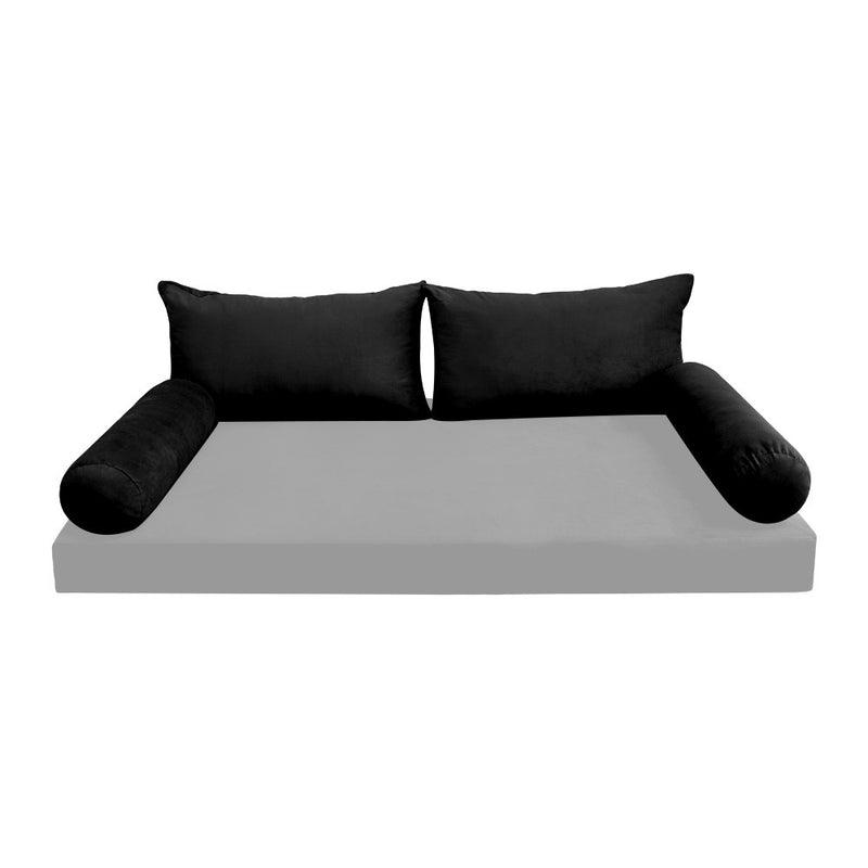 COVER ONLY Model V2 Twin Velvet Knife Edge Indoor Daybed Cushion Bolster - AD374