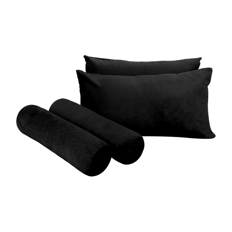 COVER ONLY Model V2 Twin Velvet Knife Edge Indoor Daybed Cushion Bolster - AD374