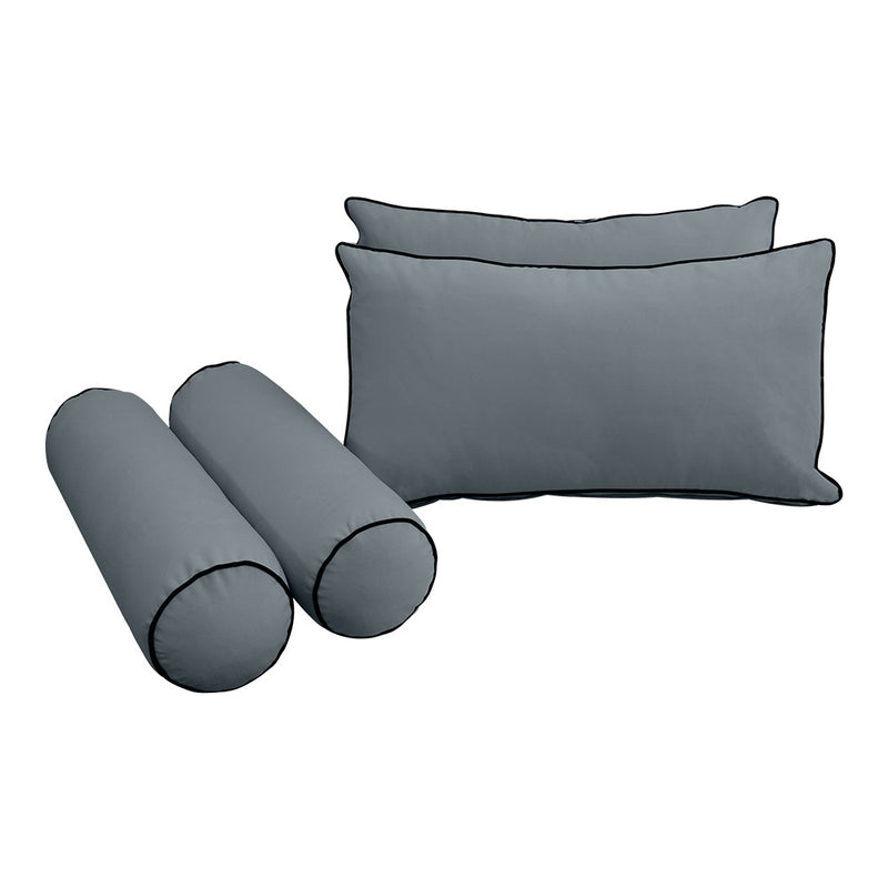 COVER ONLY Model V2 Twin Velvet Contrast Indoor Daybed Cushion Bolster - AD347