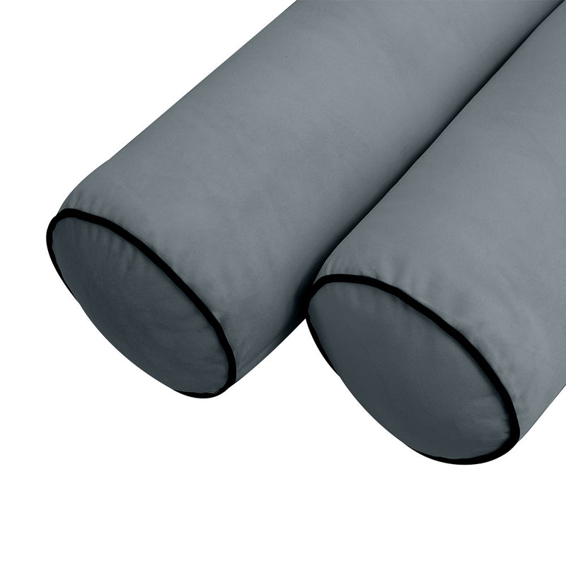 COVER ONLY Model V2 Twin Velvet Contrast Indoor Daybed Cushion Bolster - AD347