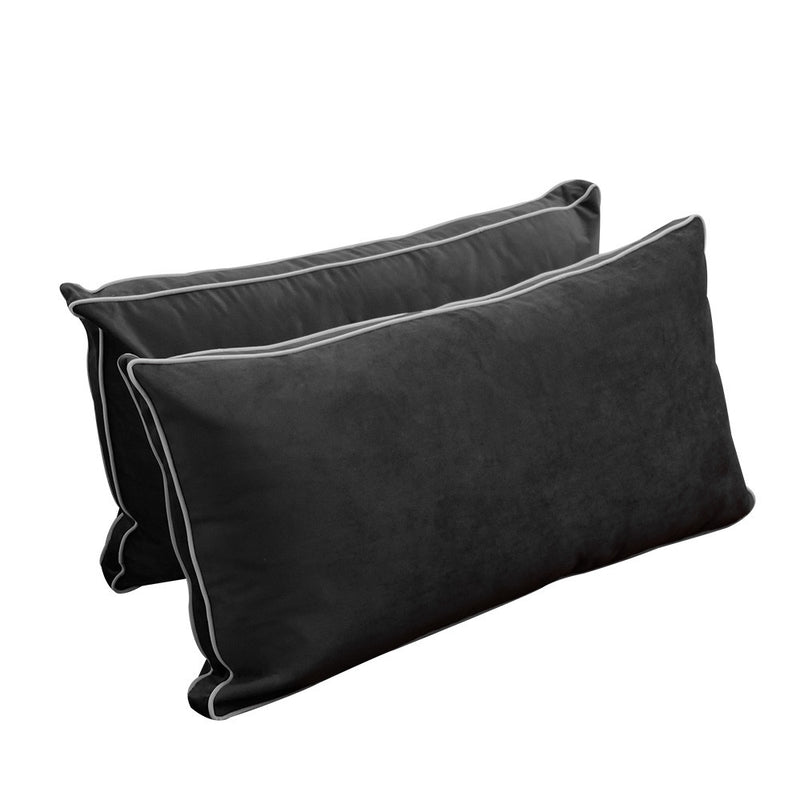 COVER ONLY Model V2 Twin Velvet Contrast Indoor Daybed Cushion Bolster - AD350