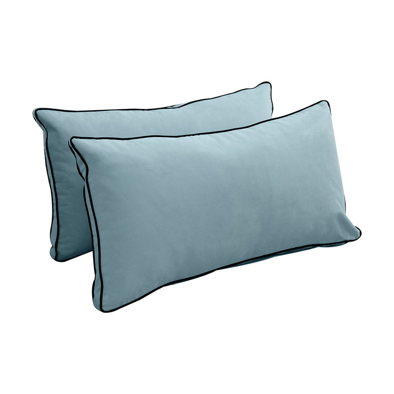 COVER ONLY Model V2 Twin Velvet Contrast Indoor Daybed Cushion Bolster - AD355