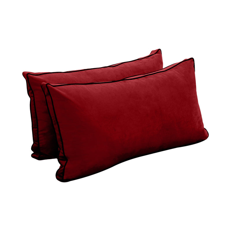 COVER ONLY Model V2 Twin Velvet Contrast Indoor Daybed Cushion Bolster - AD369