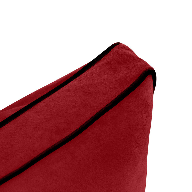 COVER ONLY Model V2 Twin Velvet Contrast Indoor Daybed Cushion Bolster - AD369