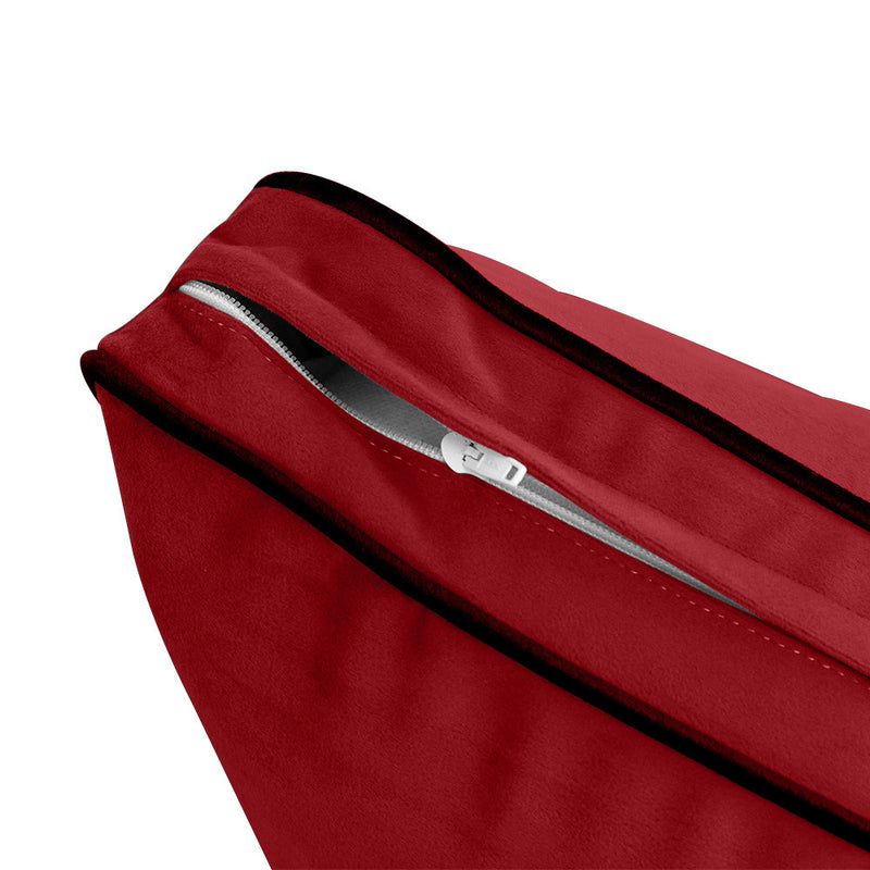 COVER ONLY Model V2 Twin Velvet Contrast Indoor Daybed Cushion Bolster - AD369