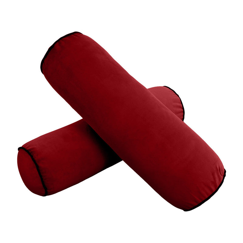 COVER ONLY Model V2 Twin Velvet Contrast Indoor Daybed Cushion Bolster - AD369
