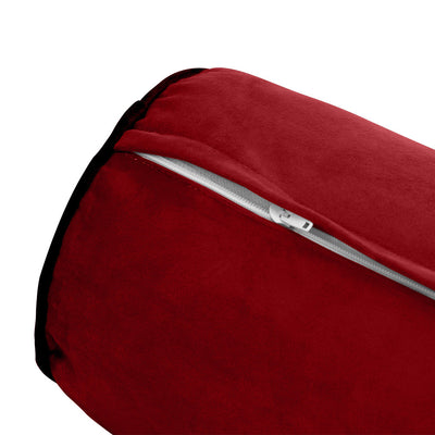 COVER ONLY Model V2 Twin Velvet Contrast Indoor Daybed Cushion Bolster - AD369