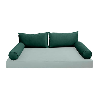 COVER ONLY Model V2 Twin Velvet Same Pipe Indoor Daybed Cushion Bolster - AD317