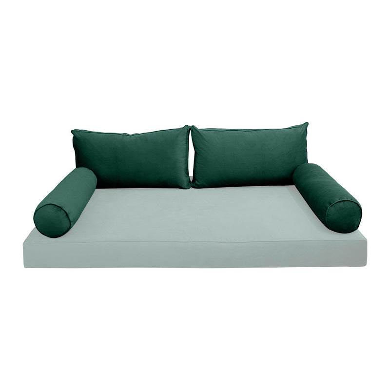 COVER ONLY Model V2 Twin Velvet Same Pipe Indoor Daybed Cushion Bolster - AD317