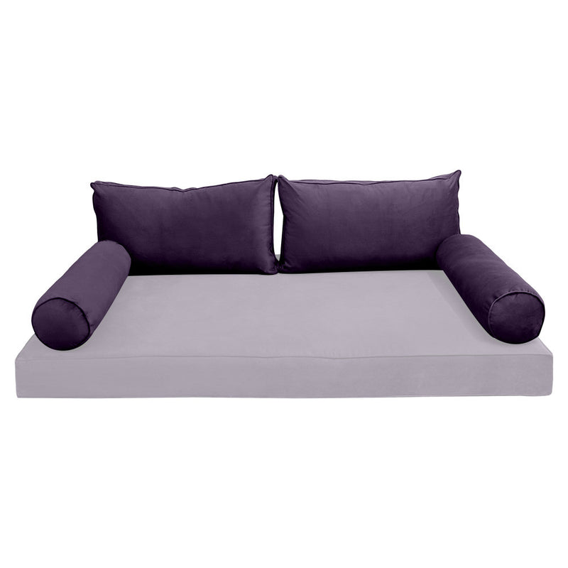 COVER ONLY Model V2 Twin Velvet Same Pipe Indoor Daybed Cushion Bolster - AD339