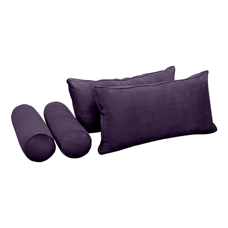 COVER ONLY Model V2 Twin Velvet Same Pipe Indoor Daybed Cushion Bolster - AD339