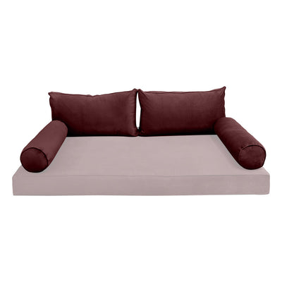 COVER ONLY Model V2 Twin Velvet Same Pipe Indoor Daybed Cushion Bolster - AD368