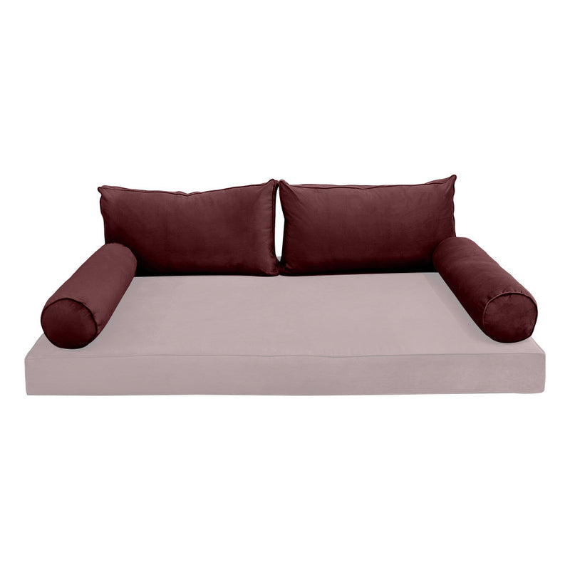 COVER ONLY Model V2 Twin Velvet Same Pipe Indoor Daybed Cushion Bolster - AD368
