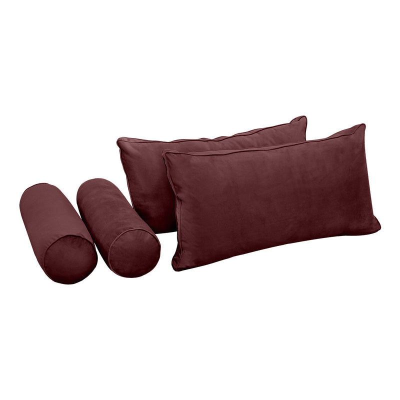COVER ONLY Model V2 Twin Velvet Same Pipe Indoor Daybed Cushion Bolster - AD368
