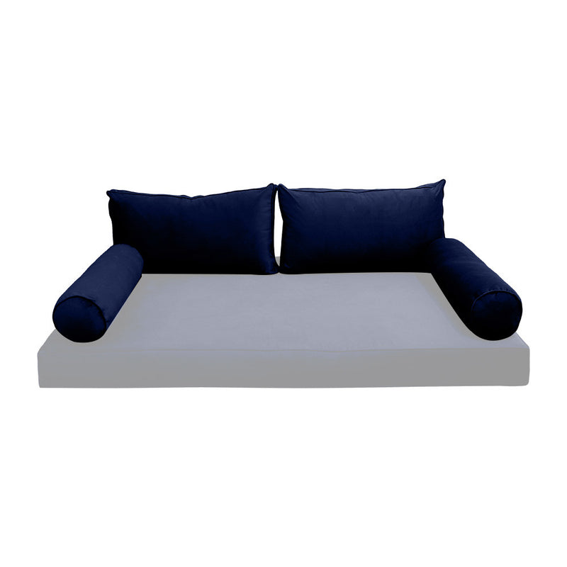 COVER ONLY Model V2 Twin Velvet Same Pipe Indoor Daybed Cushion Bolster - AD373