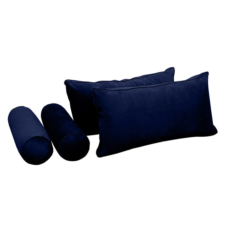 COVER ONLY Model V2 Twin Velvet Same Pipe Indoor Daybed Cushion Bolster - AD373
