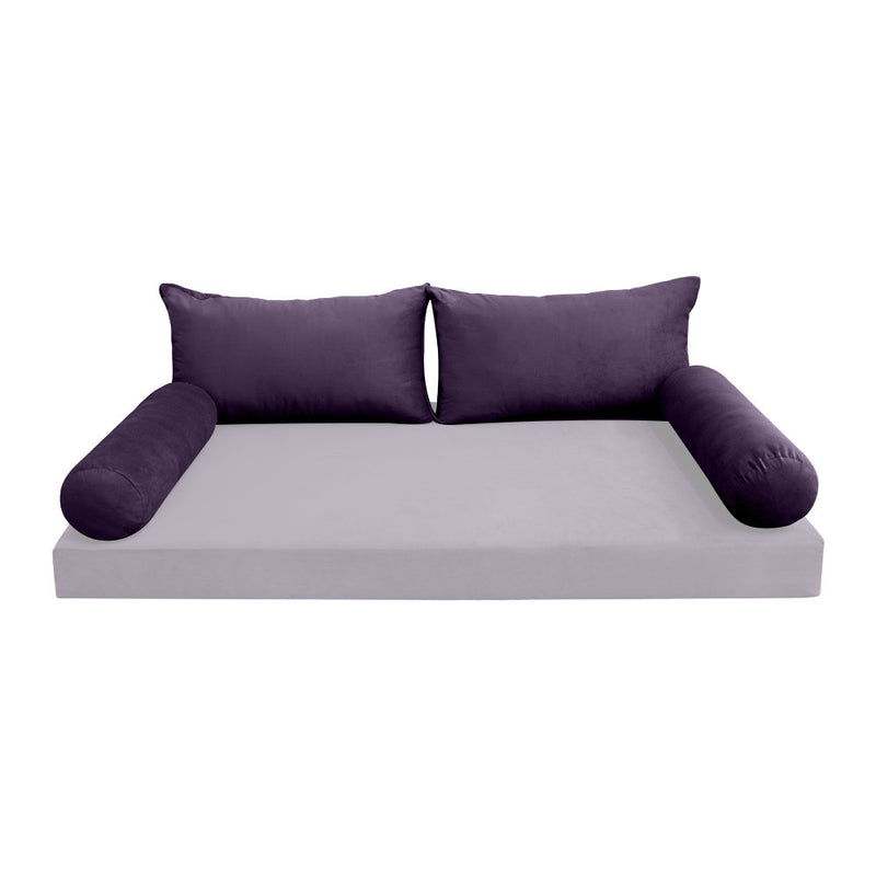 COVER ONLY Model V2 Full Velvet Knife Edge Indoor Daybed Cushion Bolster - AD339