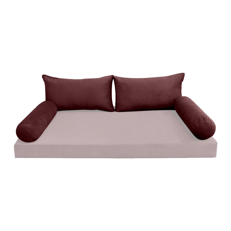 COVER ONLY Model V2 Full Velvet Knife Edge Indoor Daybed Cushion Bolster - AD368