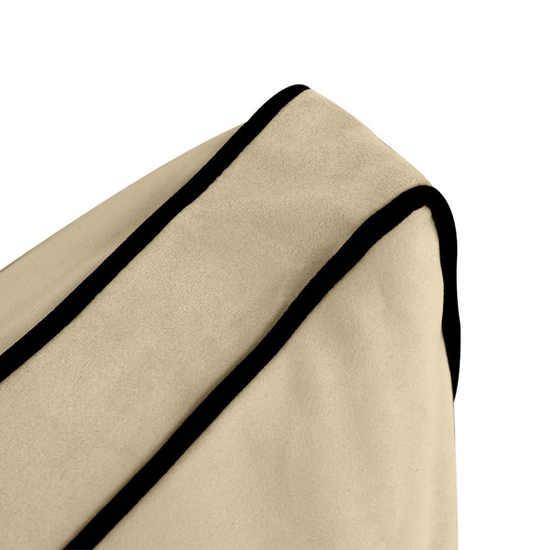 COVER ONLY Model V2 Full Velvet Contrast Indoor Daybed Cushion Bolster - AD304