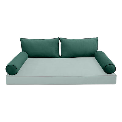 COVER ONLY Model V2 Full Velvet Contrast Indoor Daybed Cushion Bolster - AD317