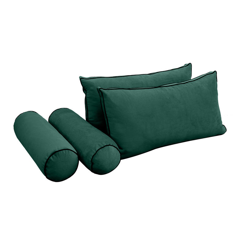 COVER ONLY Model V2 Full Velvet Contrast Indoor Daybed Cushion Bolster - AD317
