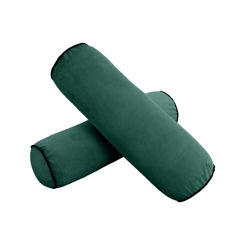COVER ONLY Model V2 Full Velvet Contrast Indoor Daybed Cushion Bolster - AD317