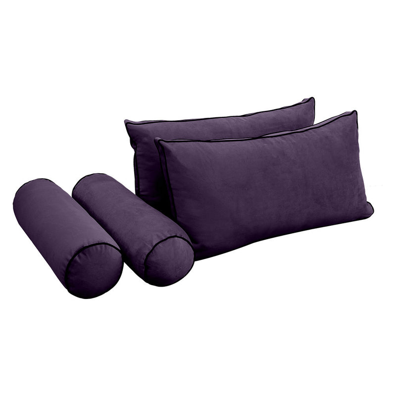 COVER ONLY Model V2 Full Velvet Contrast Indoor Daybed Cushion Bolster - AD339