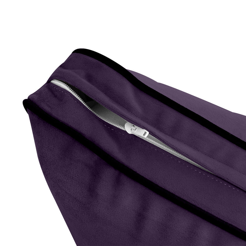 COVER ONLY Model V2 Full Velvet Contrast Indoor Daybed Cushion Bolster - AD339