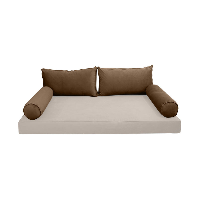 COVER ONLY Model V2 Full Velvet Same Pipe Indoor Daybed Cushion Bolster - AD308