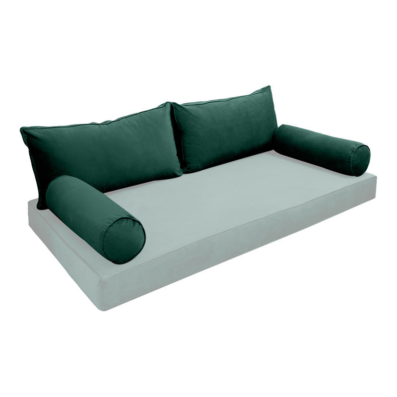 COVER ONLY Model V2 Full Velvet Same Pipe Indoor Daybed Cushion Bolster - AD317